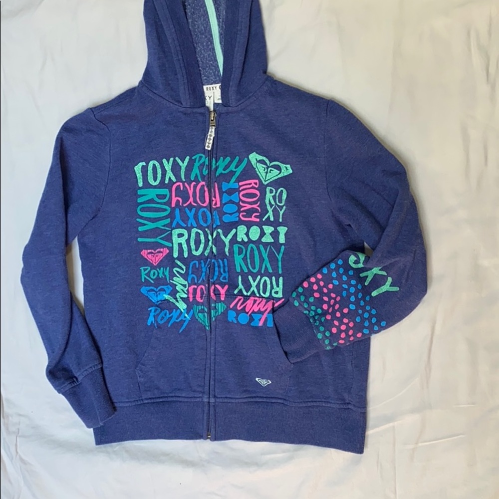SOLDRoxy Hoodie, heathered navy/multi, girls 10/12